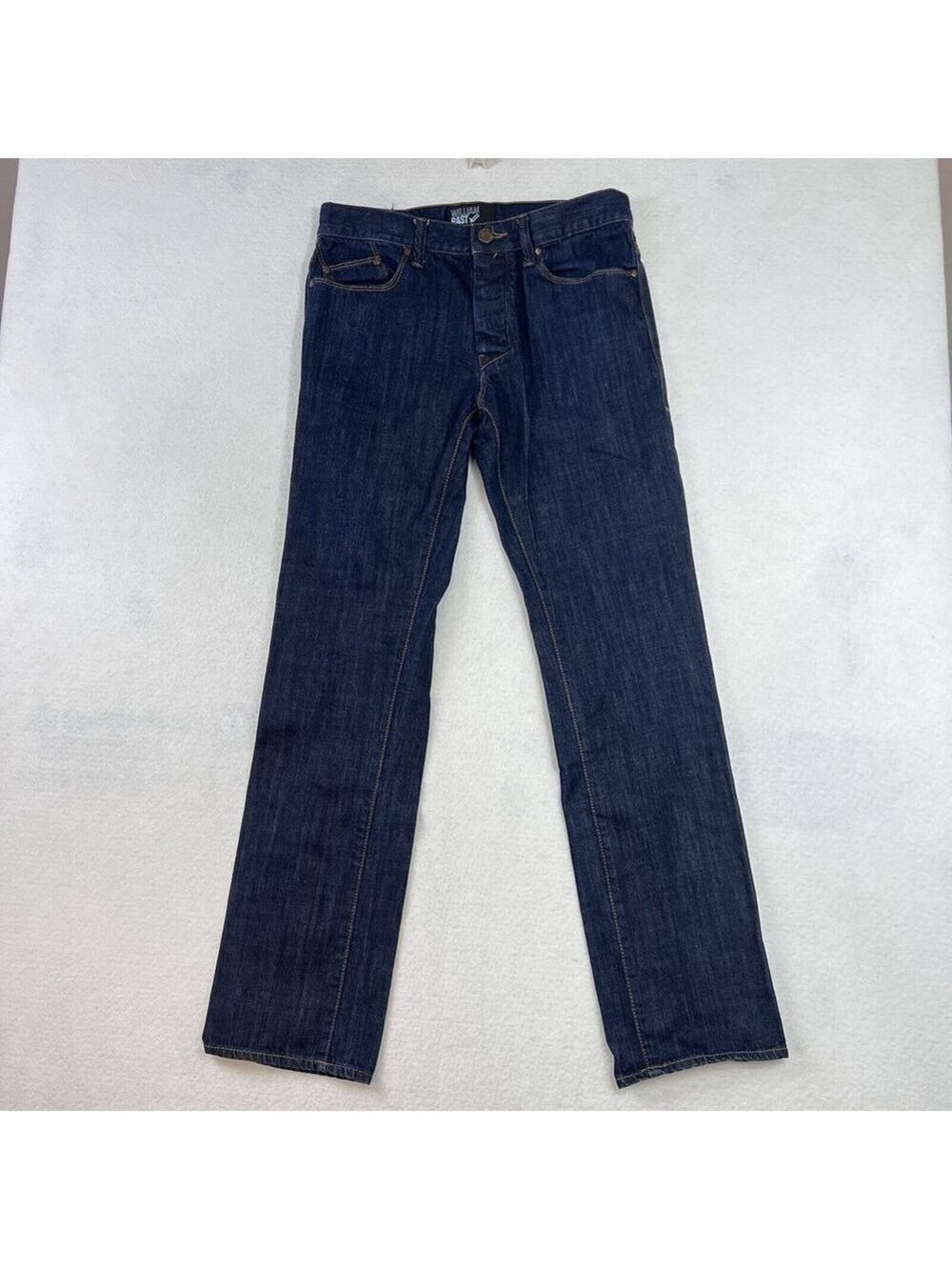 William Rast Straight Leg Jeans Men's Dark Blue Wash Button Fly 32x34